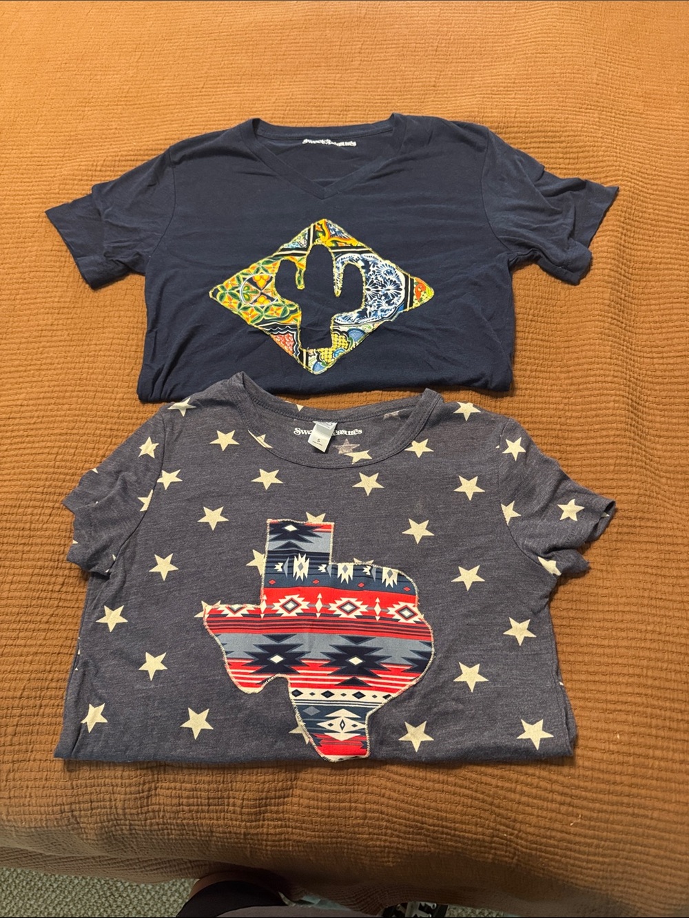 Lot of 2 Custom Boutique Graphic Texas T-Shirts